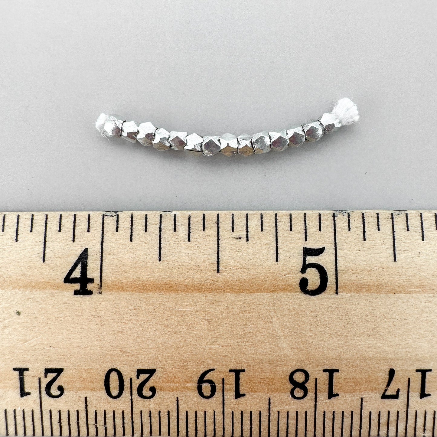 2.5mm Cornerless Cube Bead (Thai Silver) - 1 INCH (M766)-The Bead Gallery Honolulu