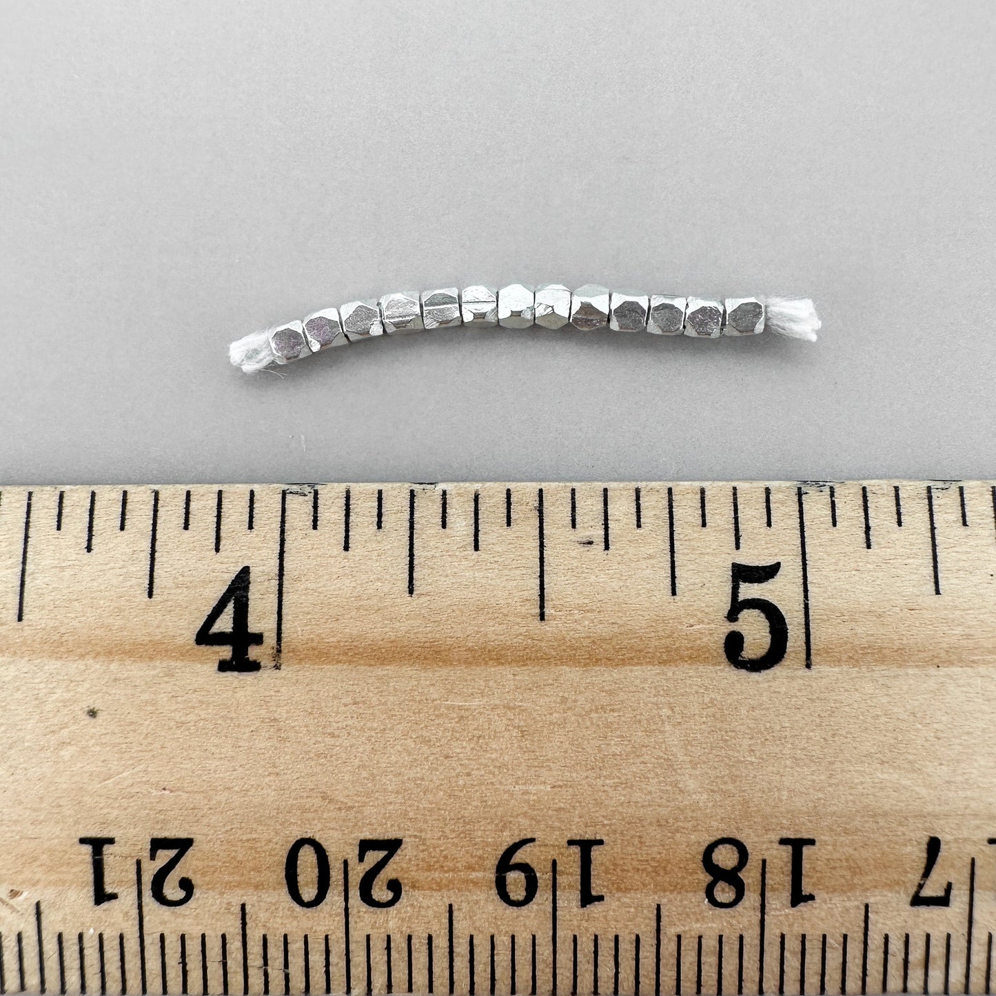 2mm Cornerless Cube Bead (Thai Silver) - 1 INCH (M495)-The Bead Gallery Honolulu