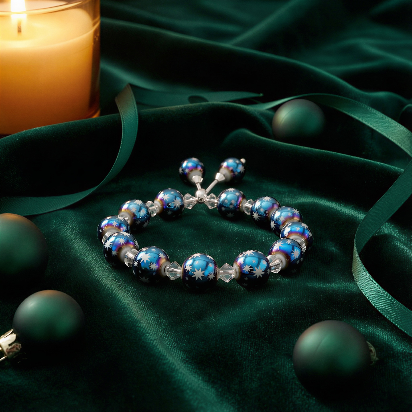 Holiday Sparkle 10mm Adjustable Bracelet Kit (KT346) – AI Studio Image (Transformed)