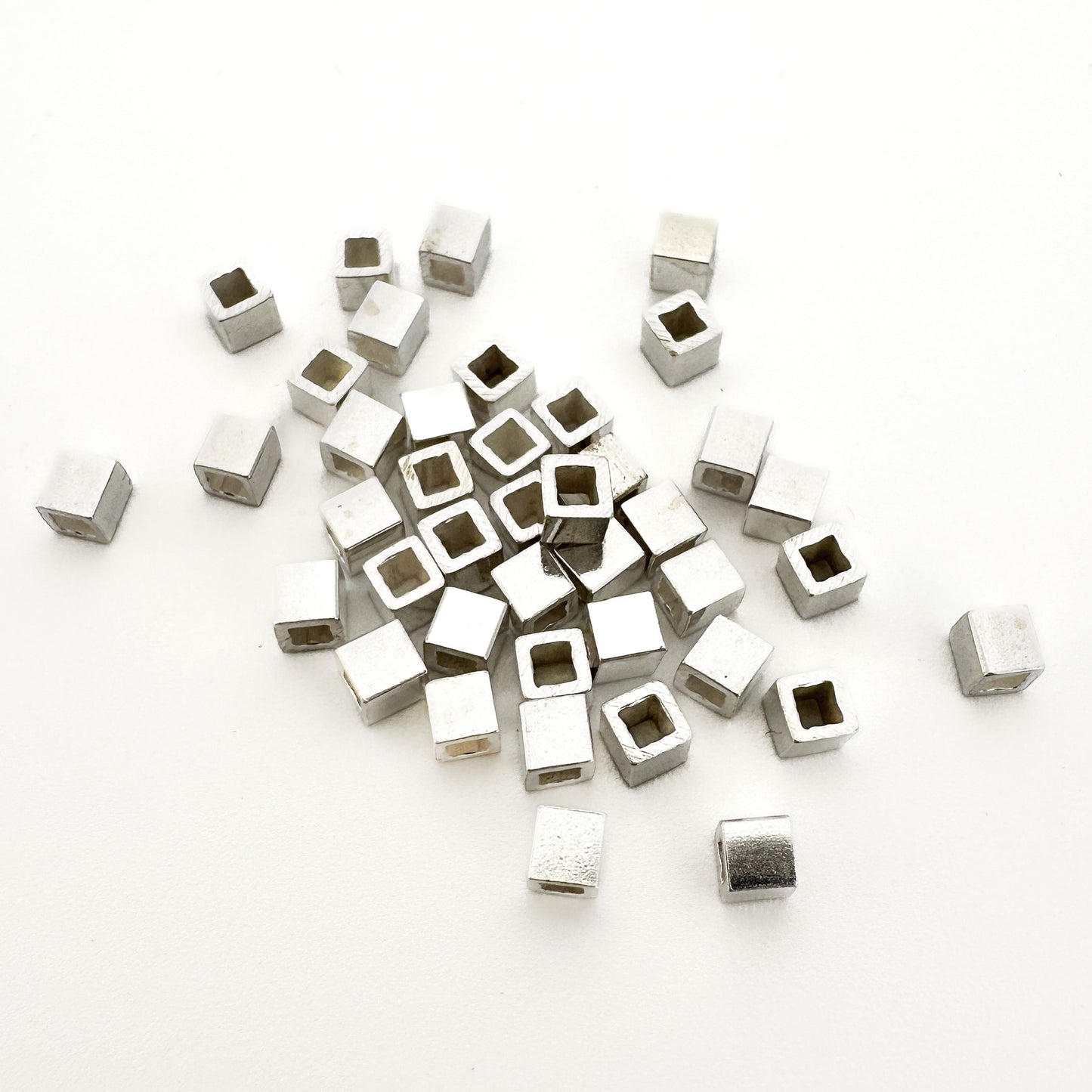 3mm Cube Spacer Bead - Bali Silver (1 pc/M2073)-The Bead Gallery Honolulu