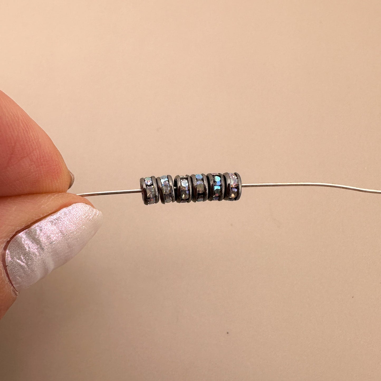 4mm Czech Crystal AB Rondelle Bead - 6 pcs.-The Bead Gallery Honolulu