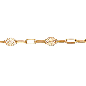 2 x 4mm Starburst Chain w/3-Link Cable - Gold Filled (1 in/CH372)-The Bead Gallery Honolulu