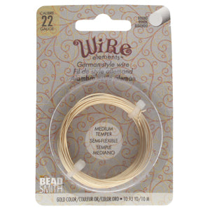 bead smith 22 gauge gold wire, wire elements, jewelry wire, gold