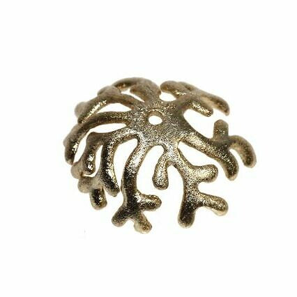 Bead Cap 15mm Extra Large Coral - Silver | Gold |Rose Gold (1 pc/M1589)-The Bead Gallery Honolulu