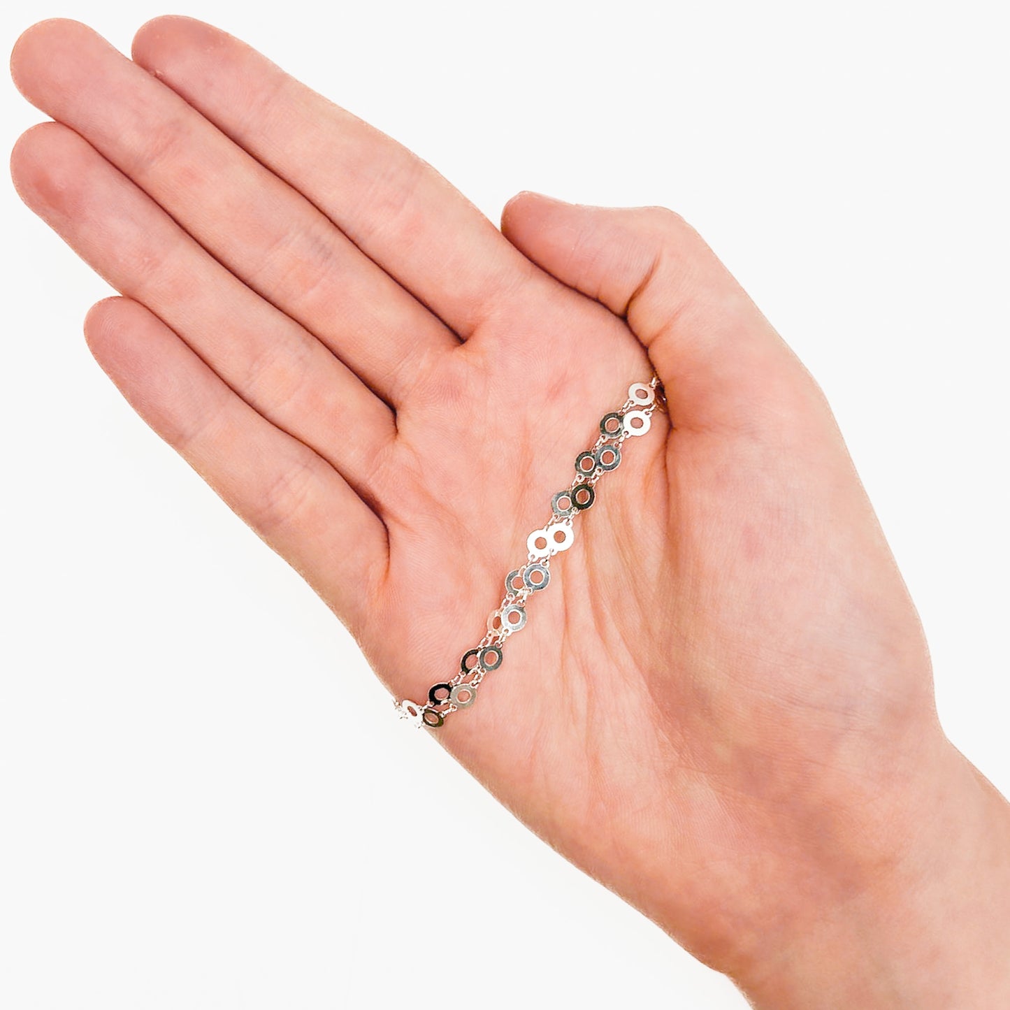 Flat Cheerio Chain #329 (Sterling Silver) - (1 in/CH329)