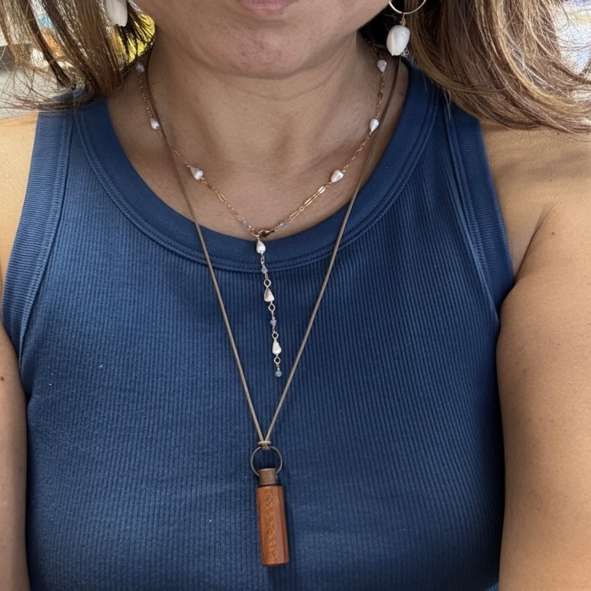 Aromatherapy Wood Pendant (1 pc/J345)-The Bead Gallery Honolulu