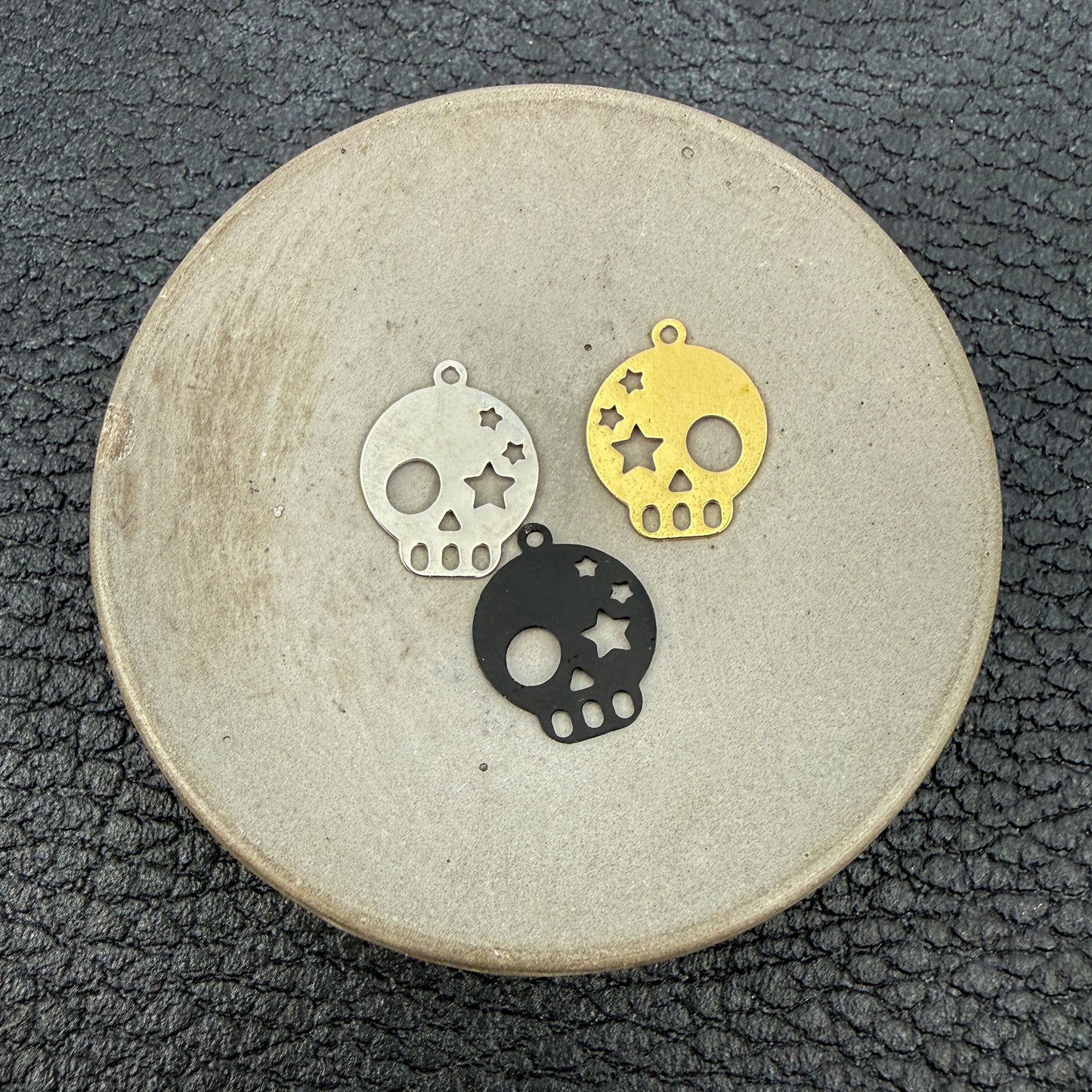 Celestial Skull with Moon & Stars Cutout Charm - 1 pc. (C118)