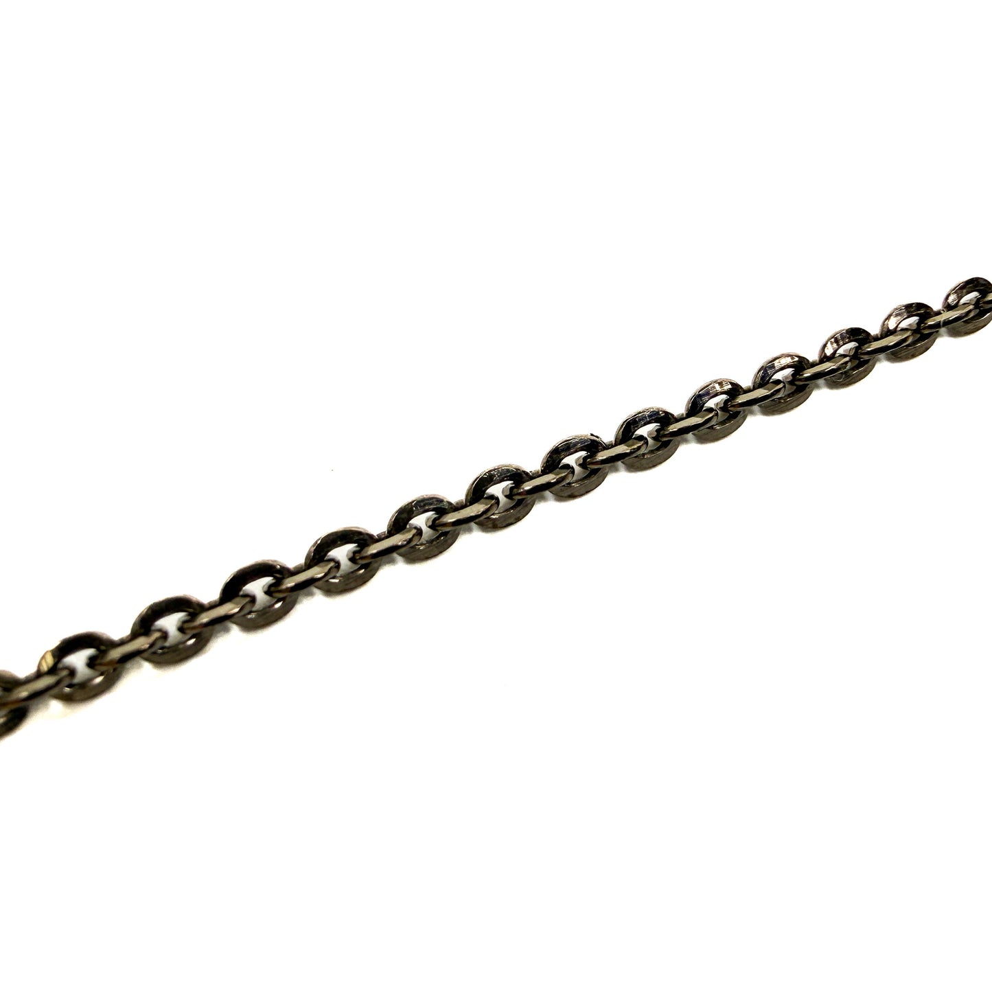 2mm Chunky Beveled Cable Chain - Oxidized Sterling Silver (1 inch/CH376)