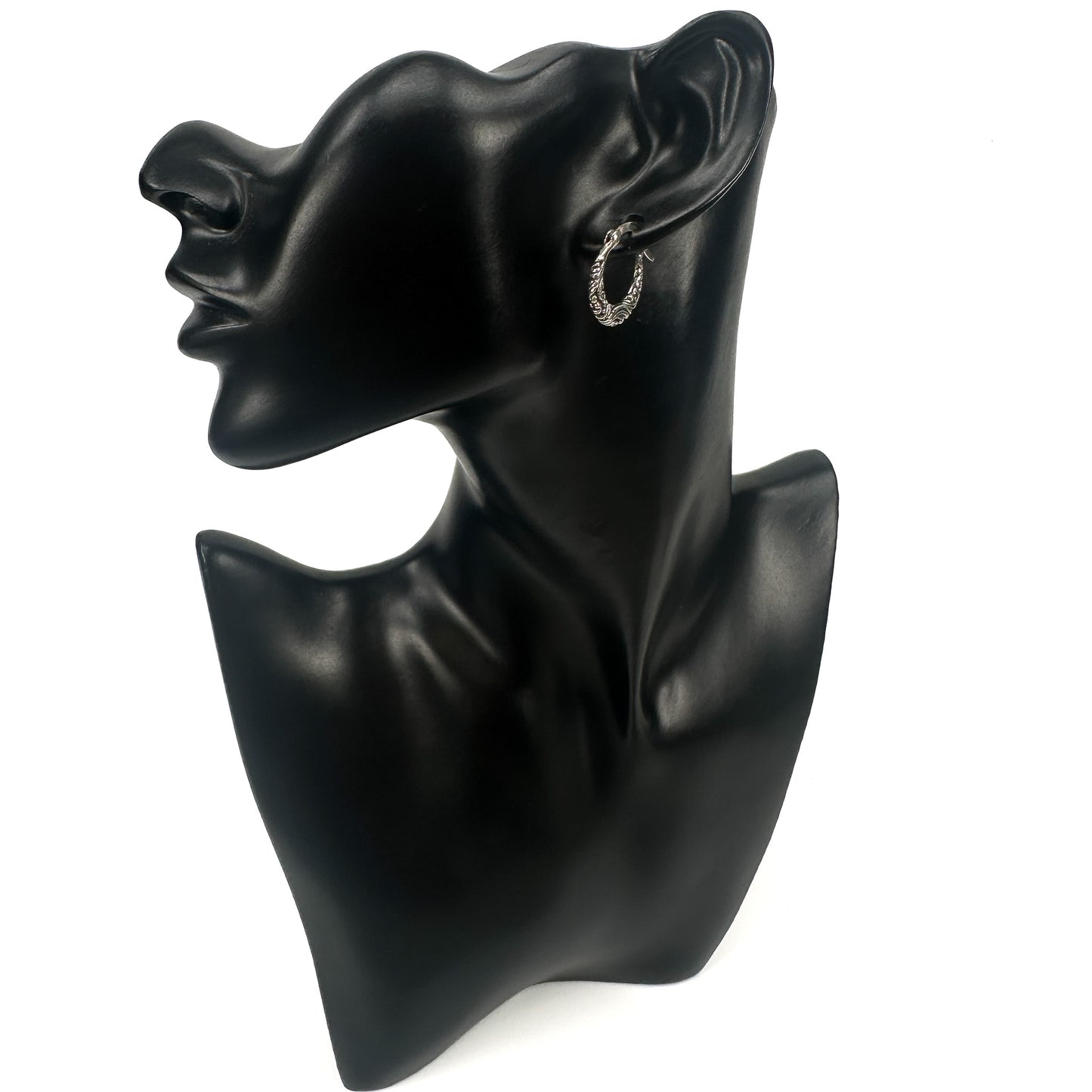 18x22mm Textured Swirl Earrings - Bali Silver (2 pcs/S694)-The Bead Gallery Honolulu