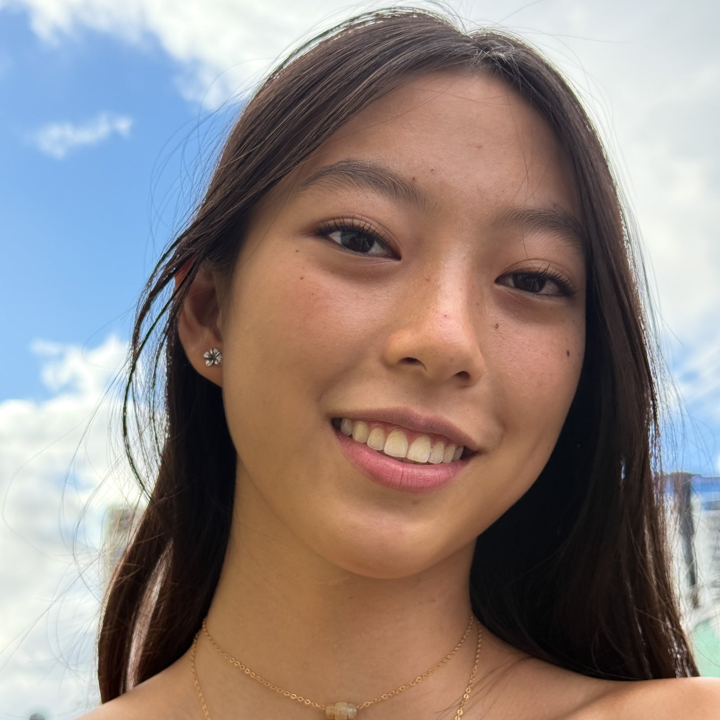 8mm Sweet Plumeria Post Earrings - Bali Silver (1 pair/S699)-The Bead Gallery Honolulu