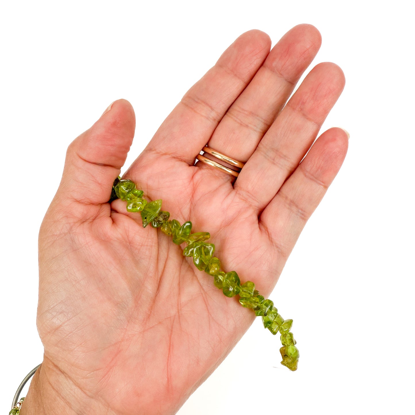 Arizona Peridot Small Tumbled Chip Bead - 8" Strand (GEM625)-The Bead Gallery Honolulu