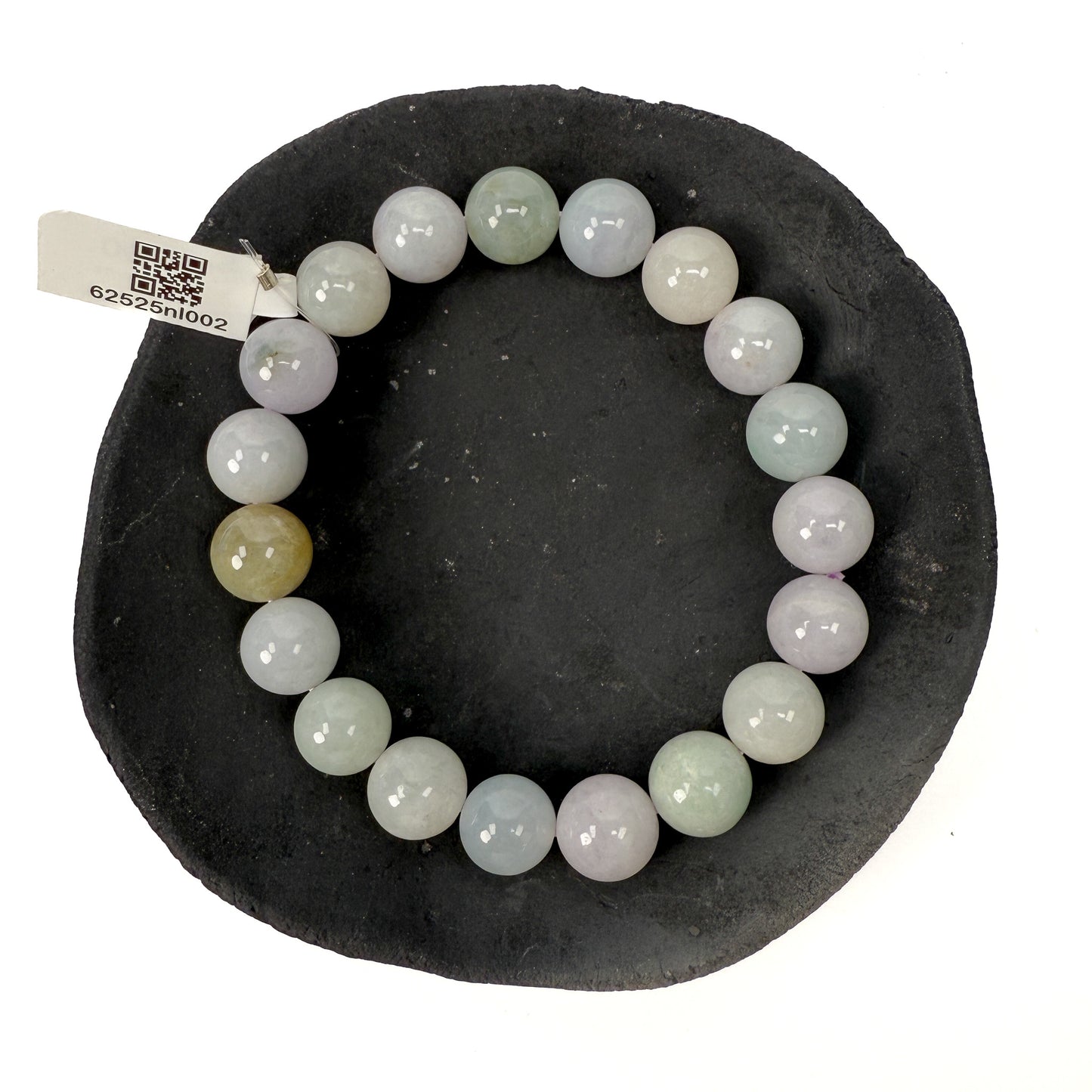 Jade 11mm Smooth Round Bead Stretchy Cord Bracelet (J321)-The Bead Gallery Honolulu