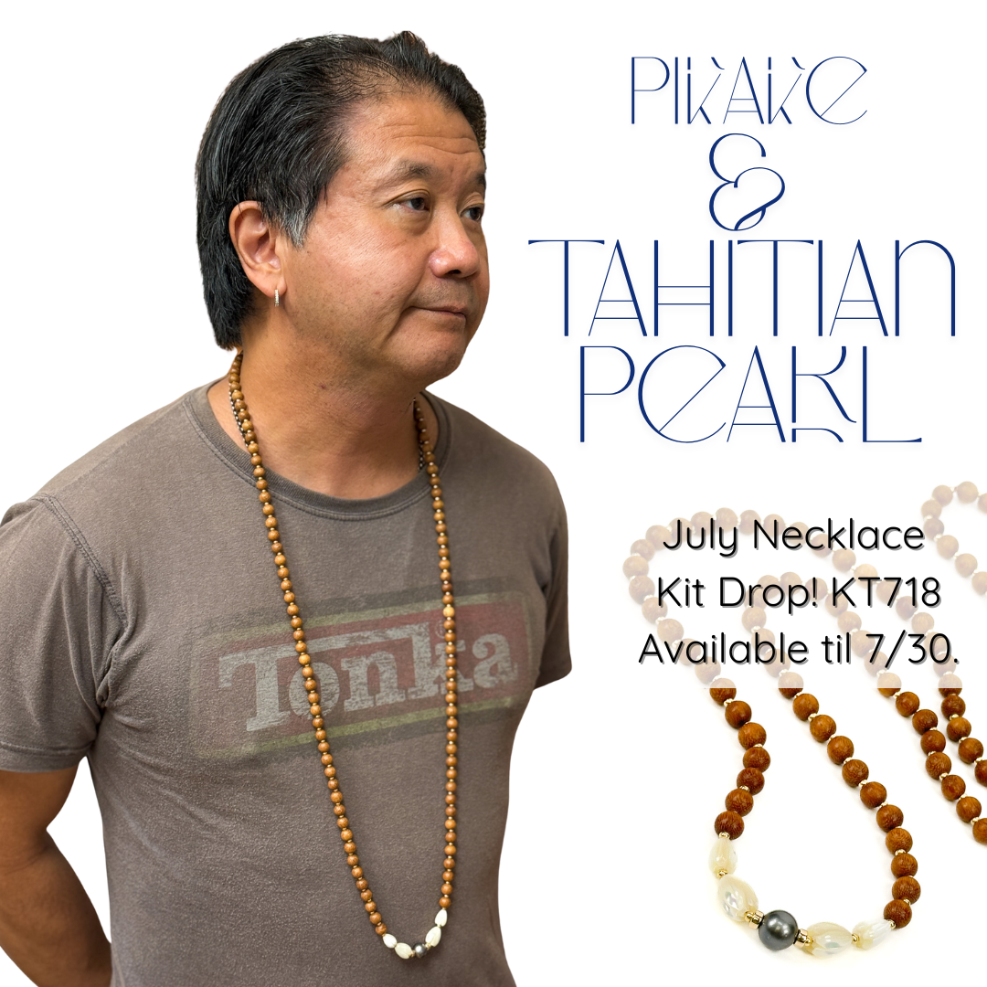 Pikake & Tahitian Pearl Long Necklace Kit (KT718)-The Bead Gallery Honolulu