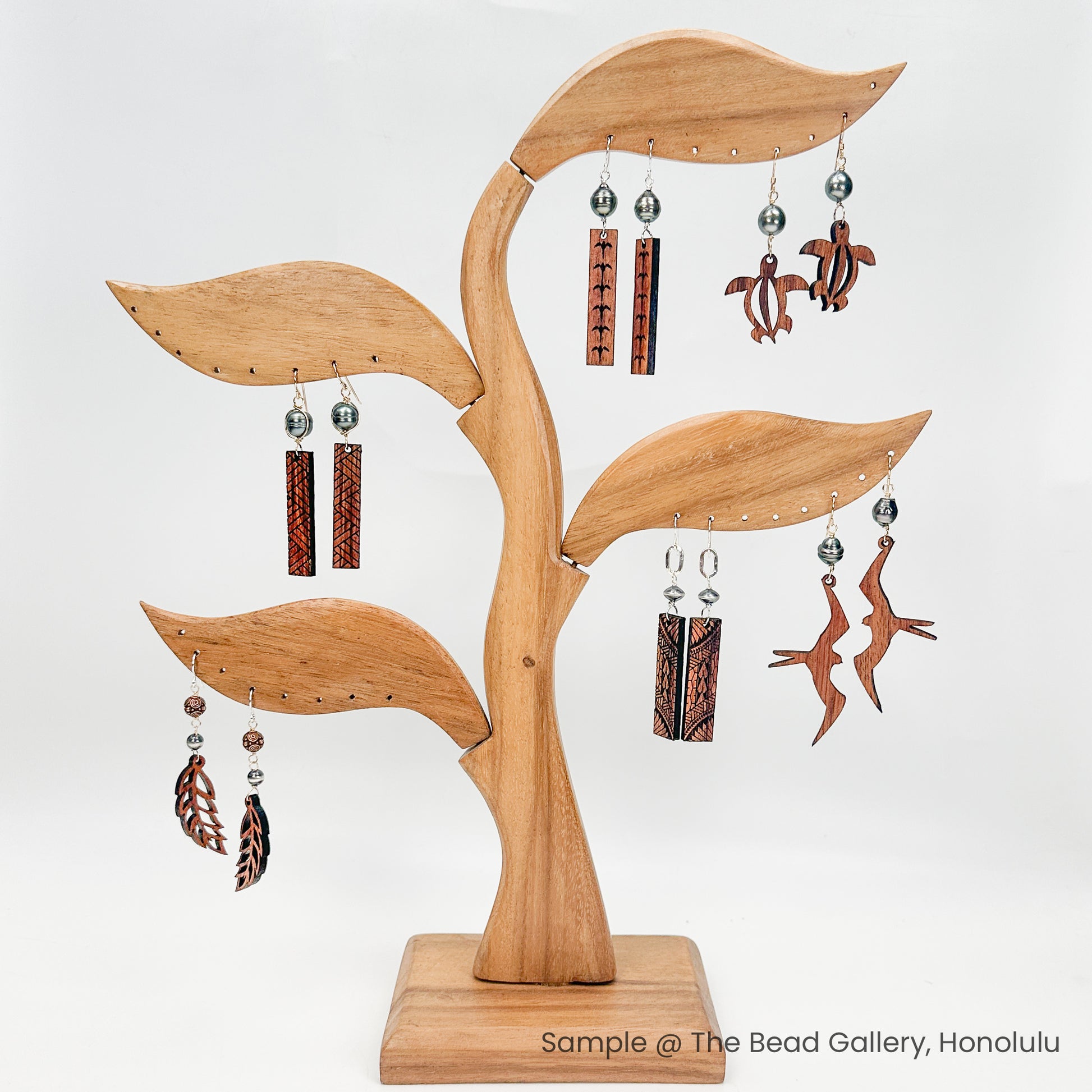 Koa Spear Tip Rectangular Wood Charm (2 Quantity Options)-The Bead Gallery Honolulu