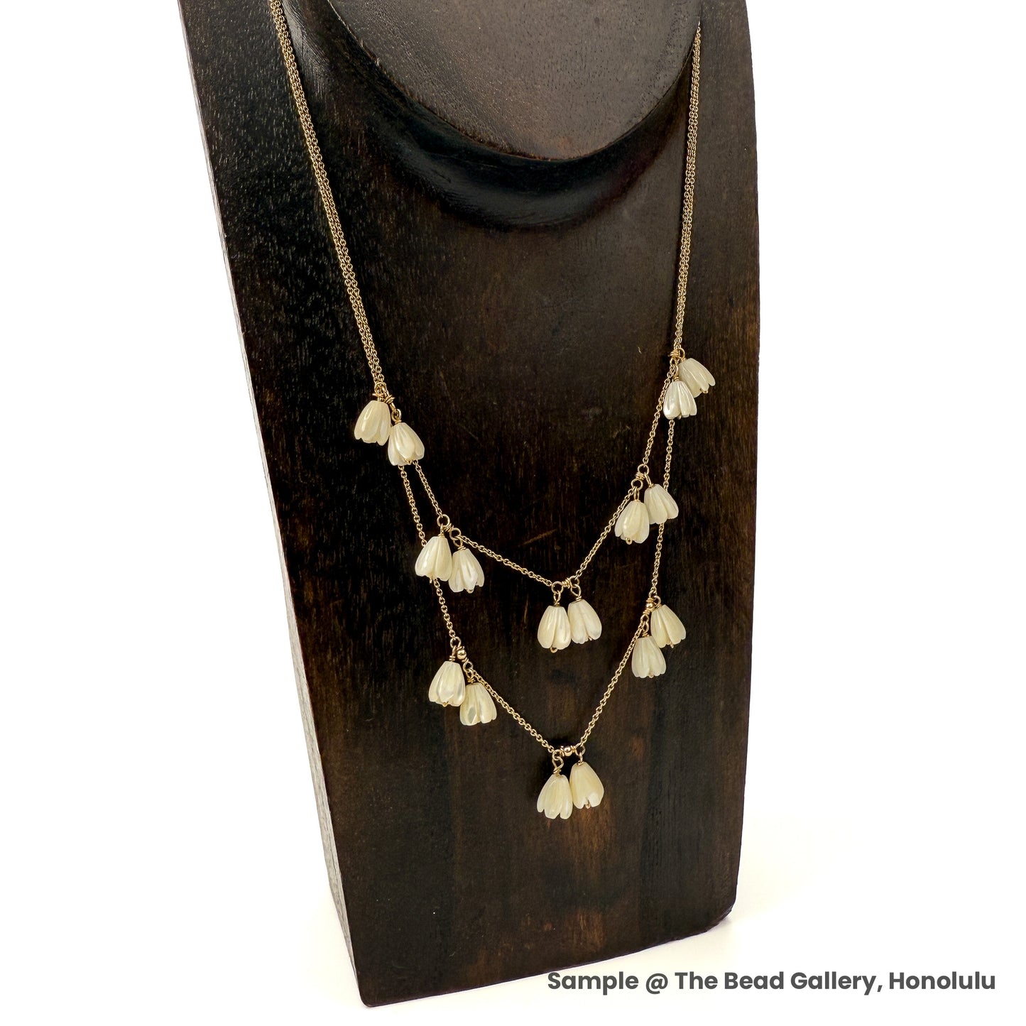 Mother of Pearl Pikake (Jasmine) Flower Bead - 7mm|10mm|12mm (1 pc./P3298)-The Bead Gallery Honolulu