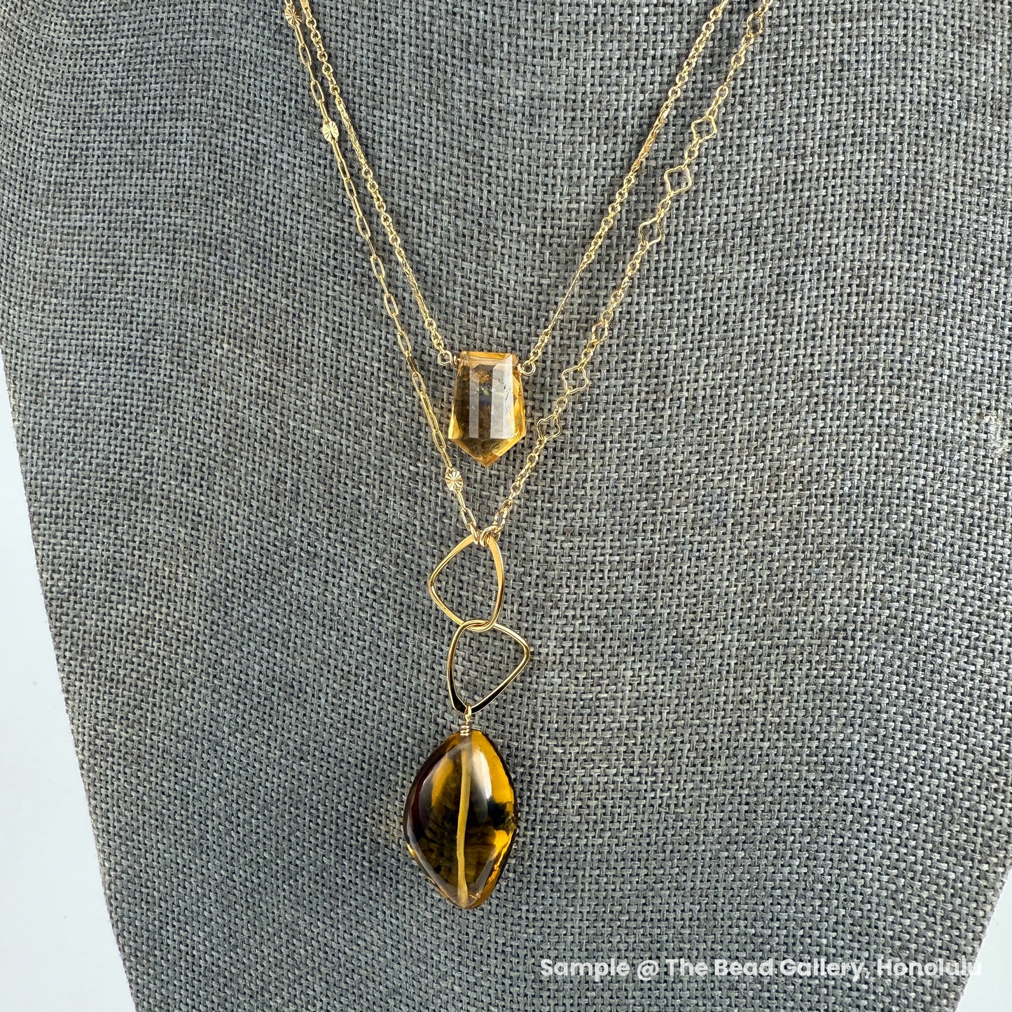 Citrine Faceted Side Drilled Pendant (1 pc/P3421)-The Bead Gallery Honolulu