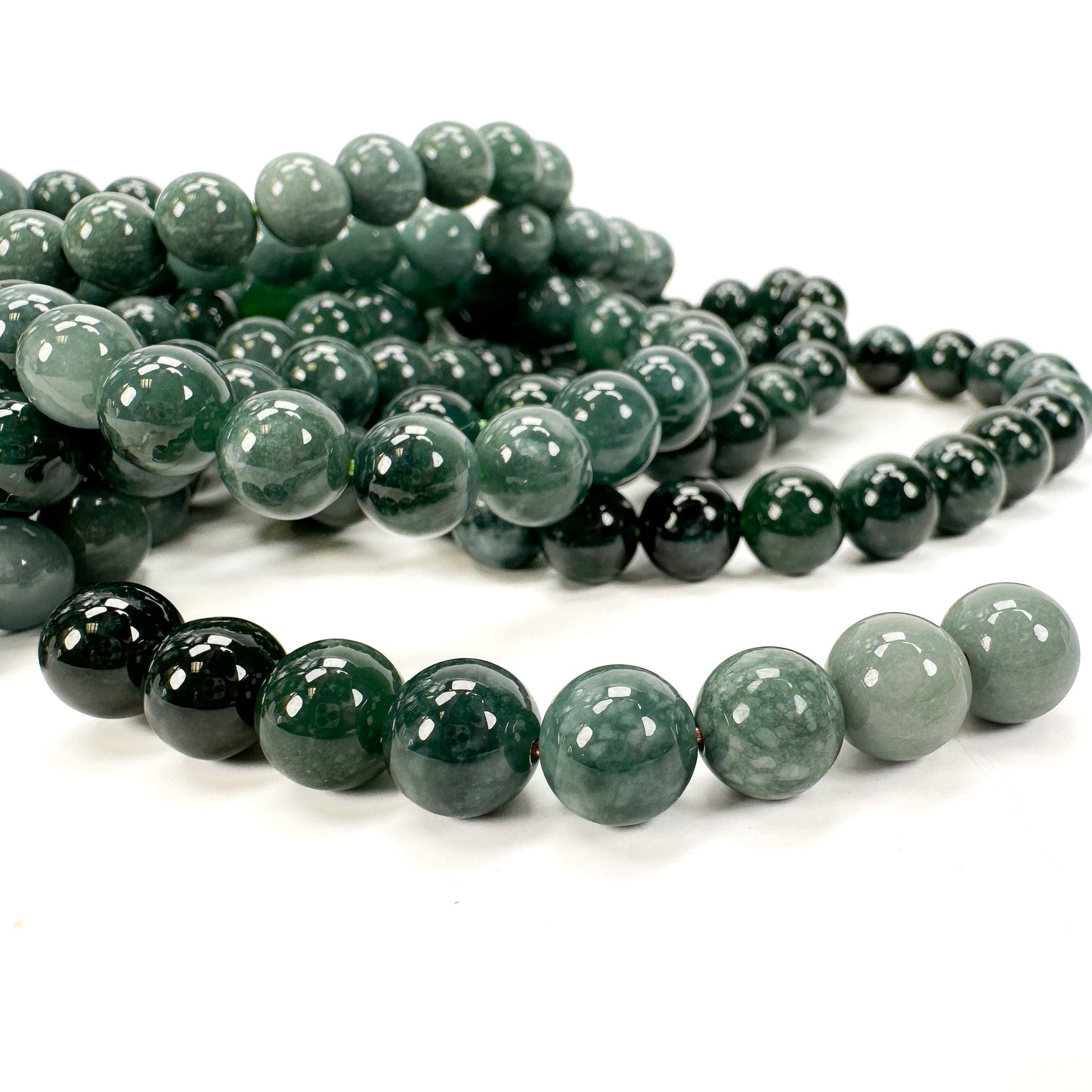 Blue Jade 8mm Smooth Round Ombre Bead Mix - 8 pcs. (MIX104)-The Bead Gallery Honolulu