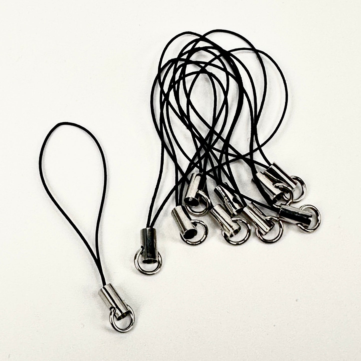 Cell Phone Strap W/Jump Ring - Black (10 pc/C124)-The Bead Gallery Honolulu