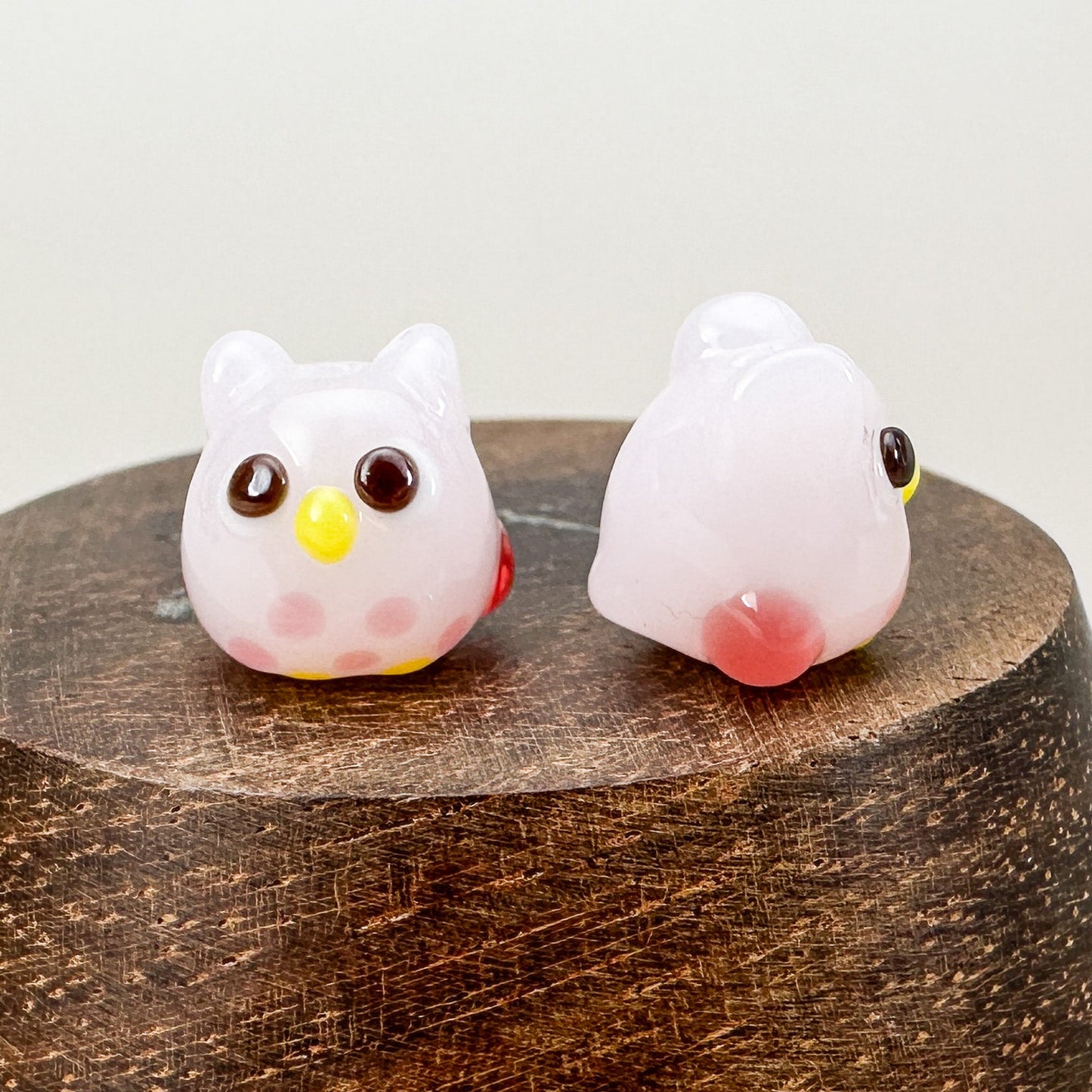 Chibi Handmade Glass Beads - Owl (2 Color Options) (LB280)-The Bead Gallery Honolulu
