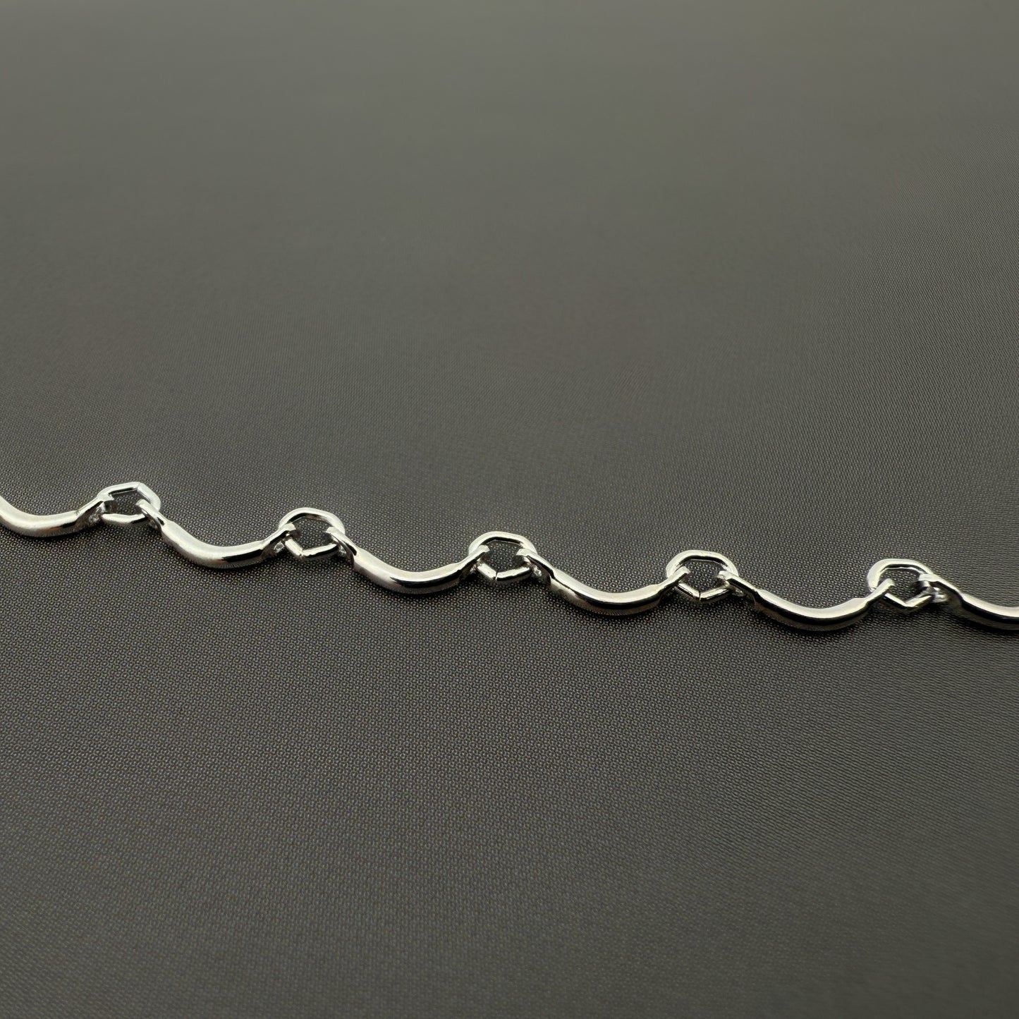 Curved Bar & Link Plated Steel Chain - Silver | Gold (1 inch/CB33)-The Bead Gallery Honolulu