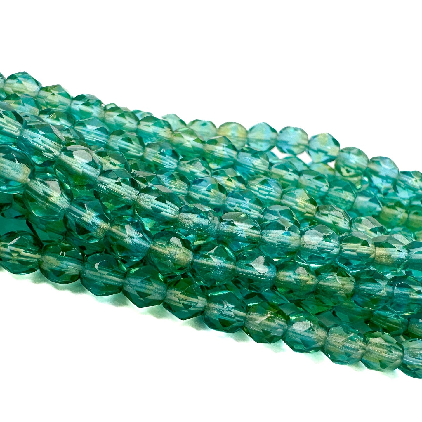 Czech 3x4mm Faceted Fire Polish Bead - 7.25" Strand (CZ581)-The Bead Gallery Honolulu