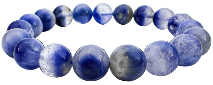 Dumortierite In Quartz / Blue Rutilated Quartz 11.5mm Smooth Round Stretchy Cord Bracelet (J298)-The Bead Gallery Honolulu