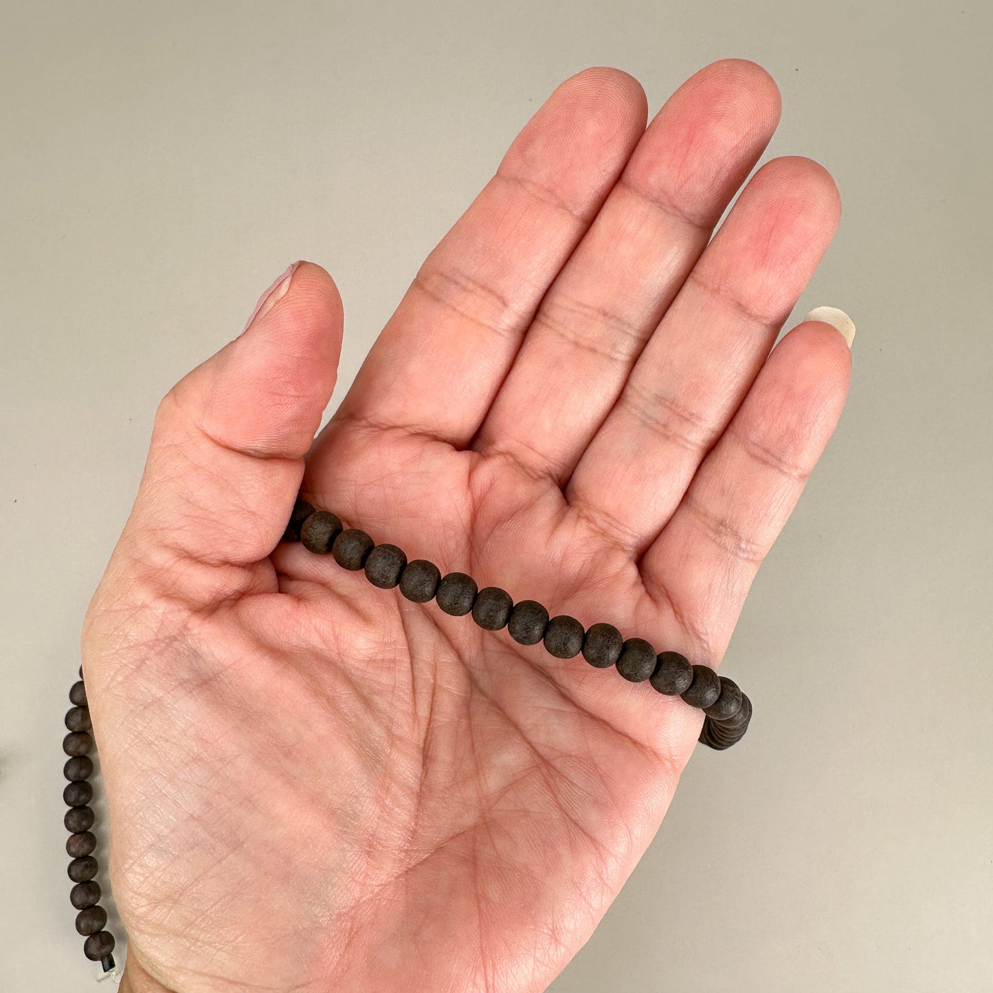 Ebony Wood 6mm Matte Finish Round Bead - 16" Strand (GEM1829)-The Bead Gallery Honolulu