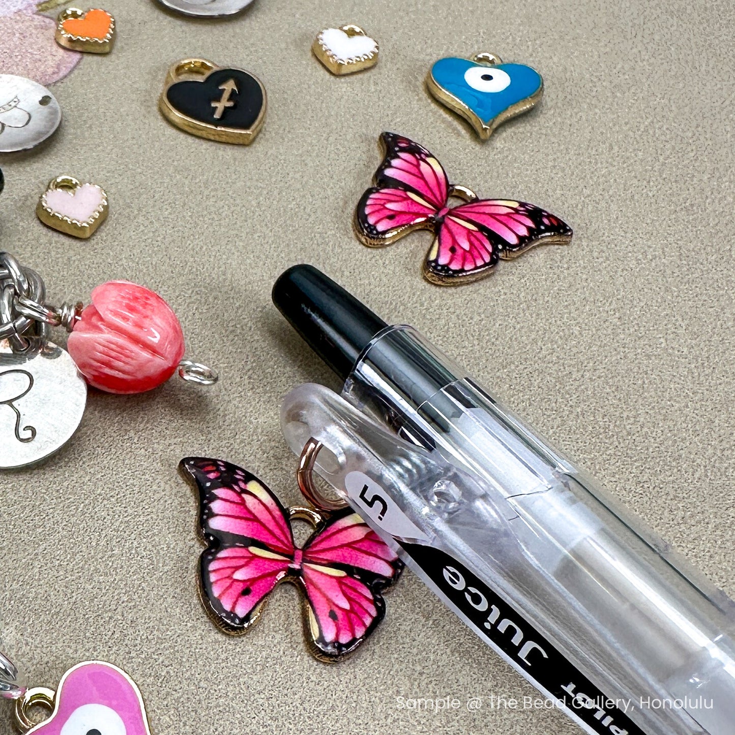 Enamel Butterfly 15.5x22mm Printed Alloy Charm - 1 pc. (M1943)-The Bead Gallery Honolulu