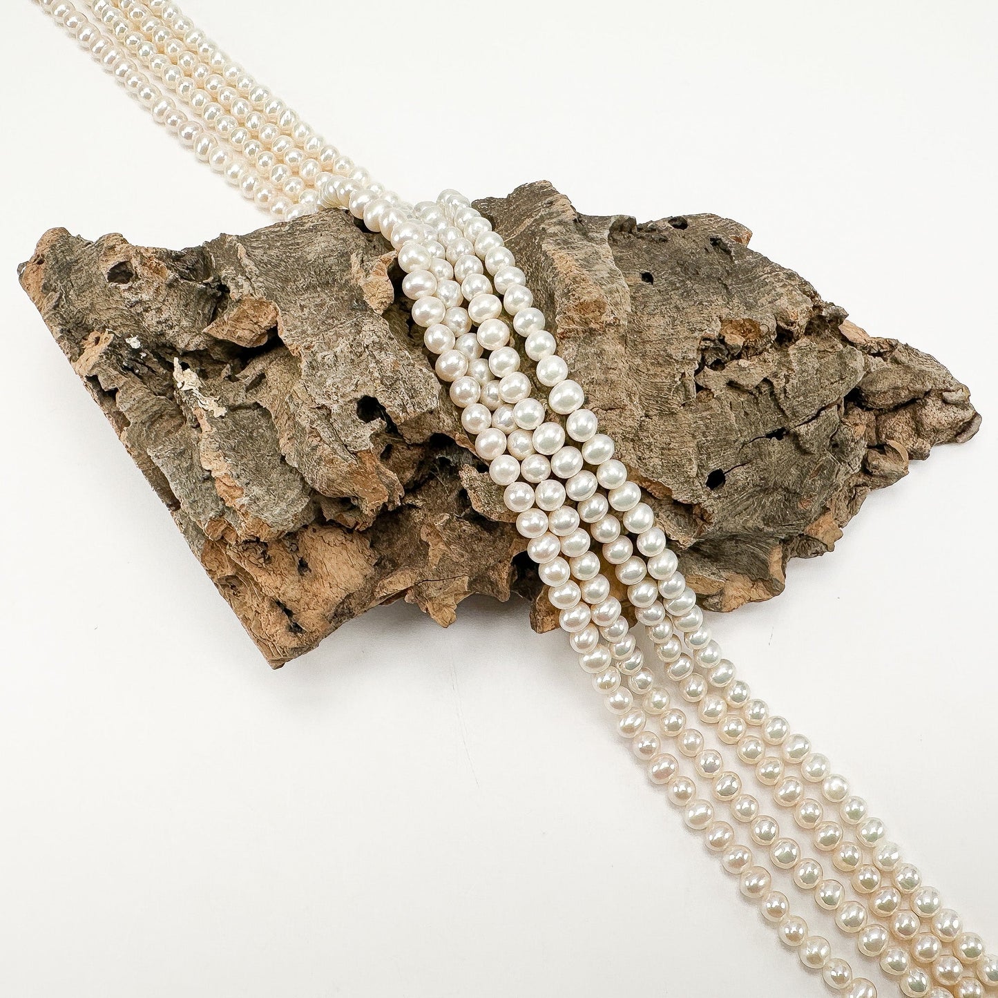 Freshwater Pearl 5mm Ivory Potato Bead - 8" Strand (GEM2211)-The Bead Gallery Honolulu