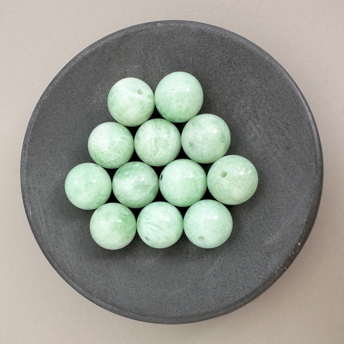 Green Amazonite 10mm Smooth Round Bead - 1 pc. (P3116)-The Bead Gallery Honolulu