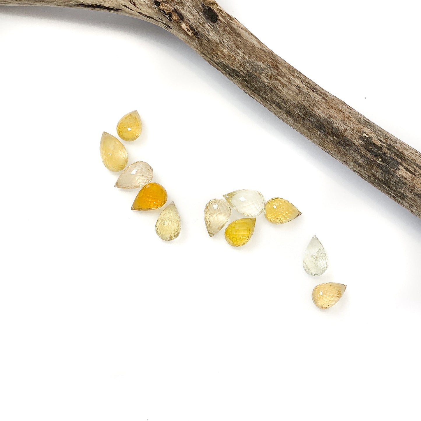 Heliodor ~9x15mm Faceted Tip Drill Briolette Drop Bead (2 Colors Available) - 1 pc.