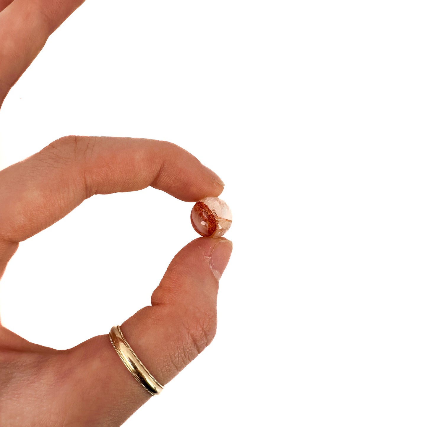 Hematoid in Quartz Orange Smooth Round Bead (3 Size Options) - 1 pc. (P3226)-The Bead Gallery Honolulu