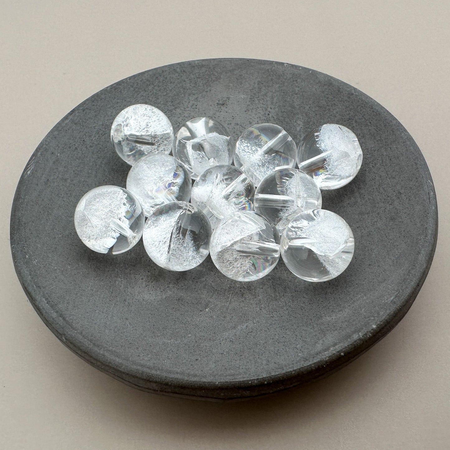 Ice Crystal Quartz 10mm Round Bead - 1 pc. (P3106)-The Bead Gallery Honolulu