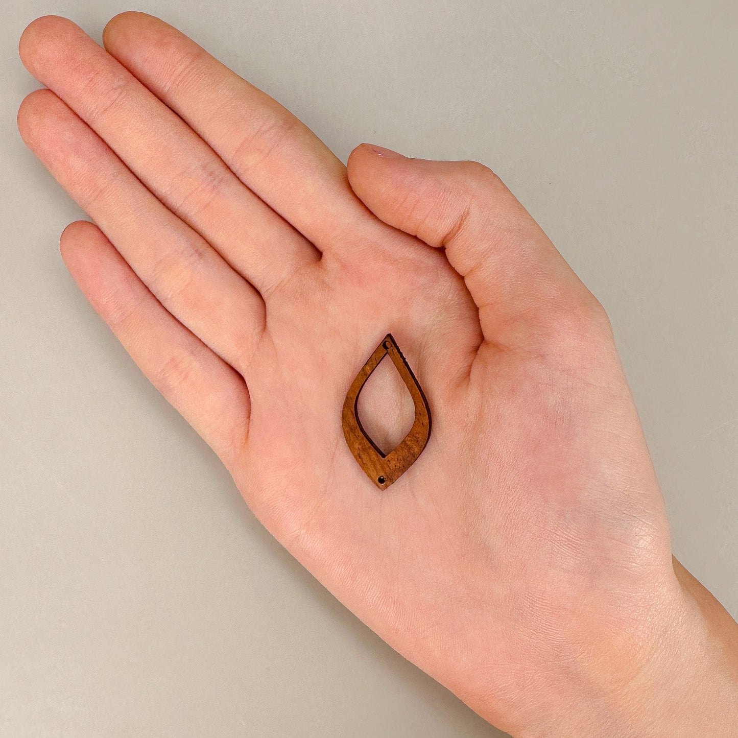 Koa Flame Frame Charm - 1 pc. (P3208)-The Bead Gallery Honolulu