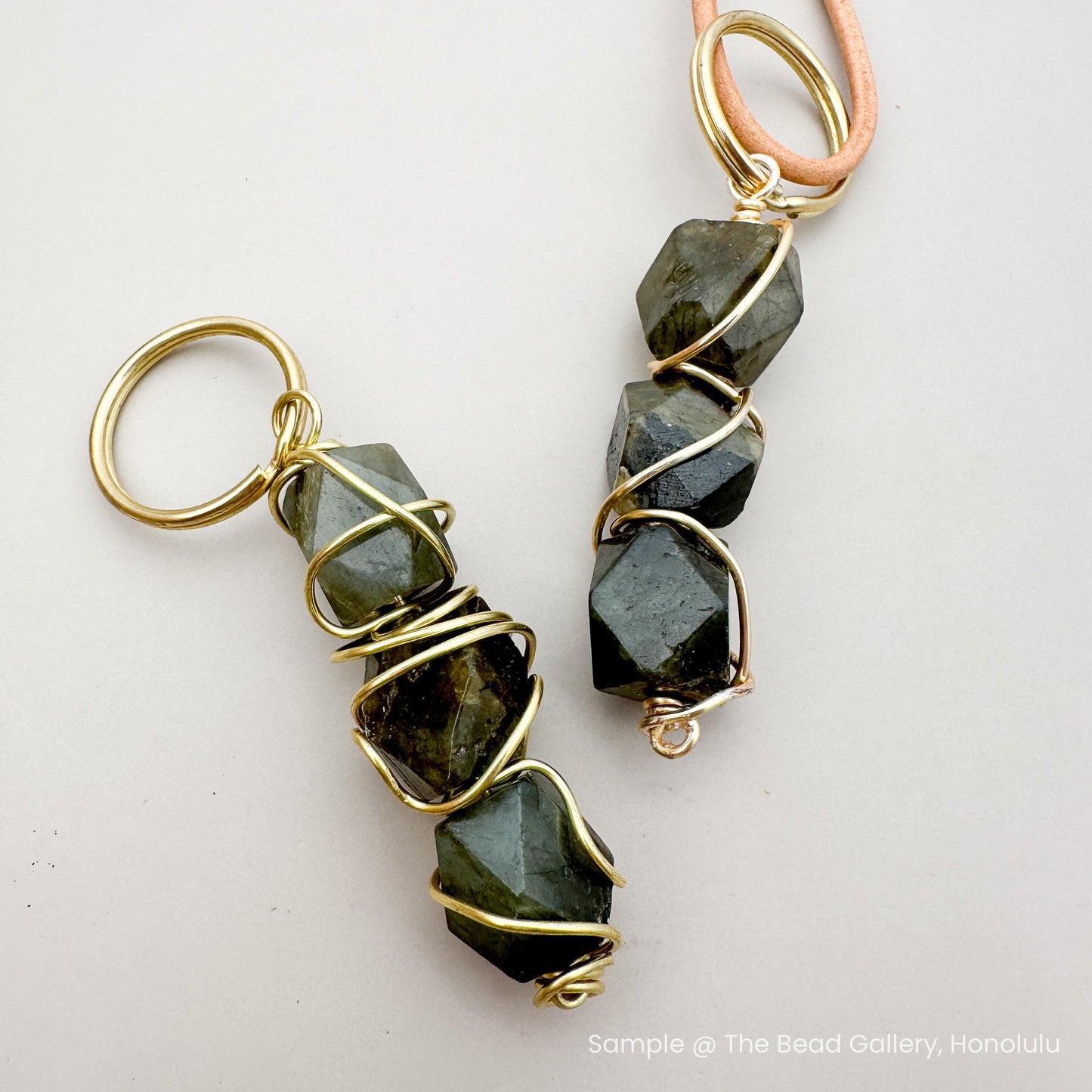 Labradorite 15mm Faceted Chunky Bead (2 Quantities) (GEM2116/P3199)-The Bead Gallery Honolulu