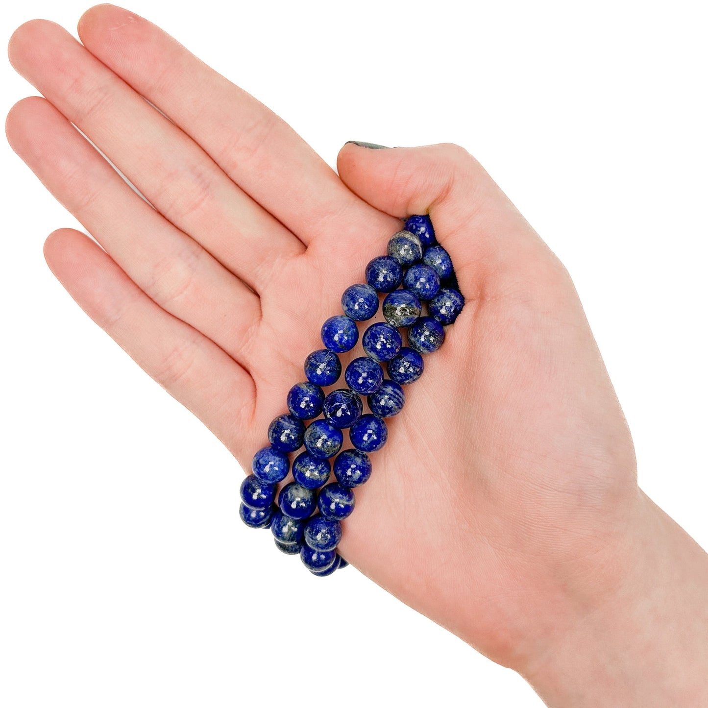 Lapis Lazuli 8mm Smooth Round Bead - 7.75" Strand-The Bead Gallery Honolulu