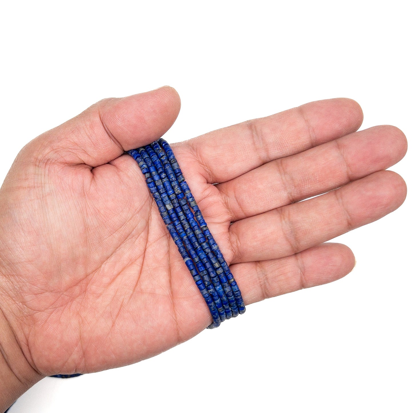 Lapis Semi-Matte Rustic 3mm Heishi Bead - 7.5" Strand