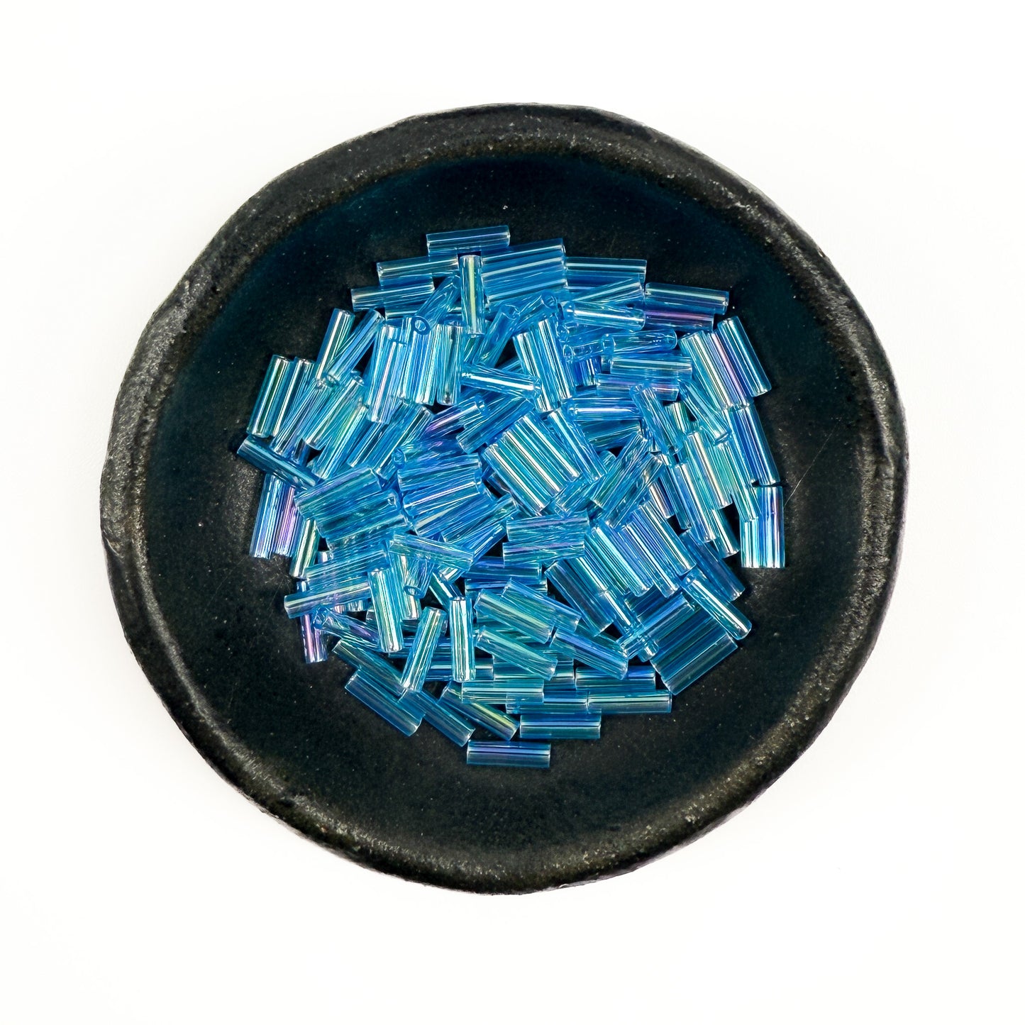 Light Aqua Rainbow Seed Bead - Miyuki 6mm Bugle (SB833)-The Bead Gallery Honolulu