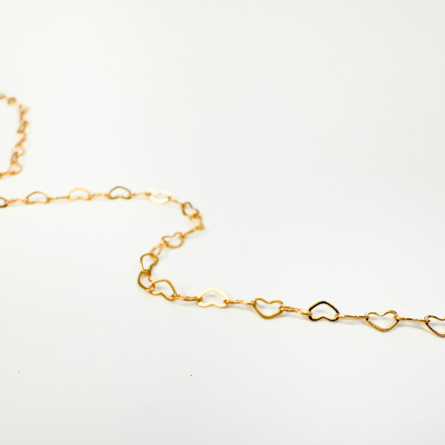 Linked Hearts Rose Gold Plated Chain - 1 inch (CB121)-The Bead Gallery Honolulu