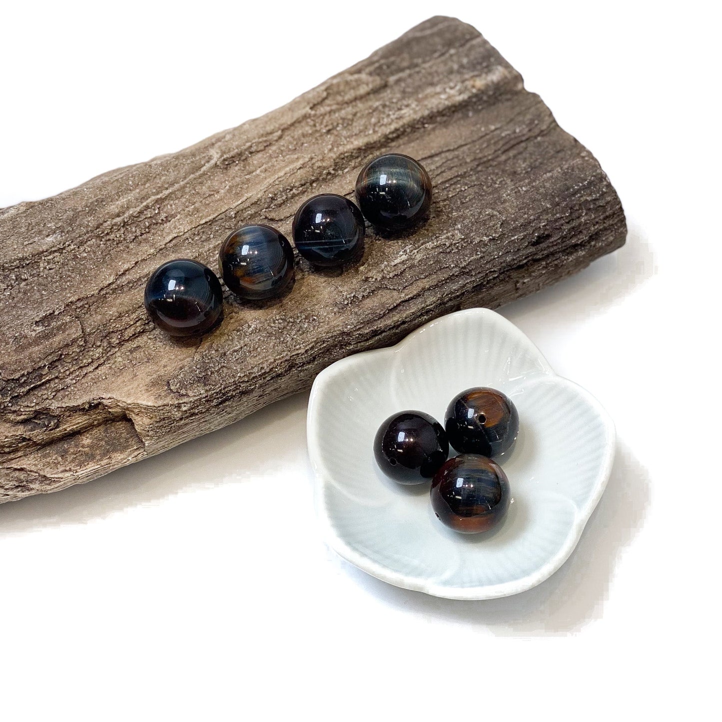 Multicolor Tiger Eye 15-17mm Smooth Round Bead - 1 pc.-The Bead Gallery Honolulu