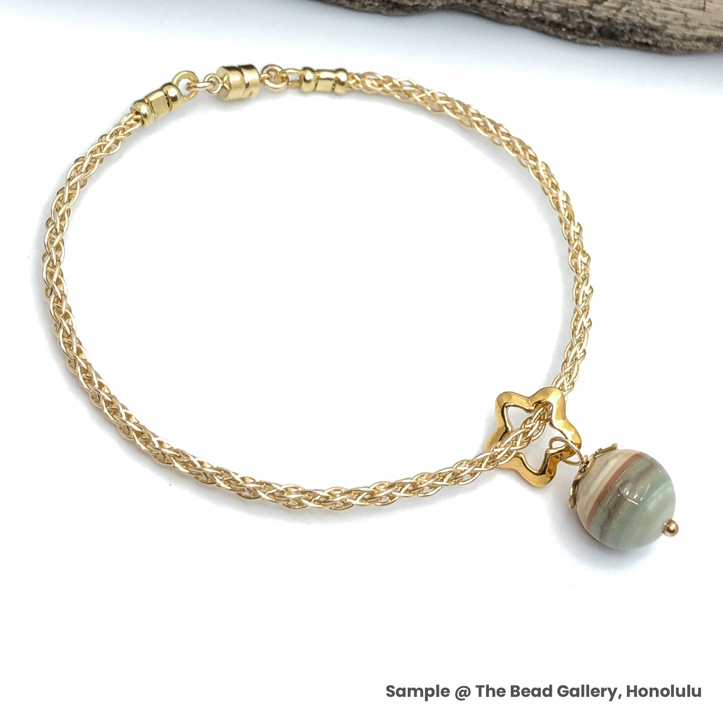 Multicolored Saturn Chalcedony 11mm Round Bead (1 pc/P1380)-The Bead Gallery Honolulu