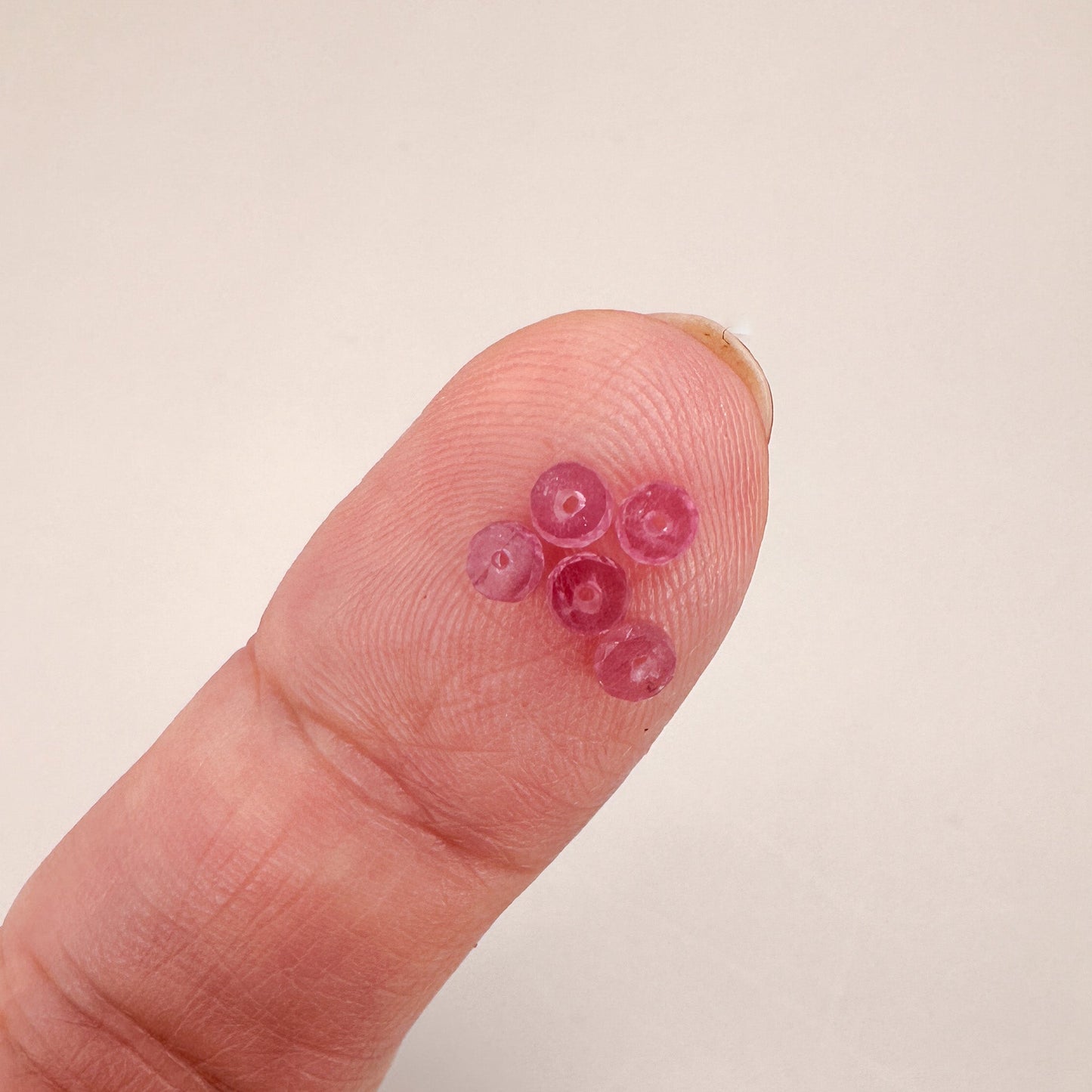 Pink Sapphire 4mm Faceted Washer Slice Bead - 1 Inch Section (P2603)-The Bead Gallery Honolulu