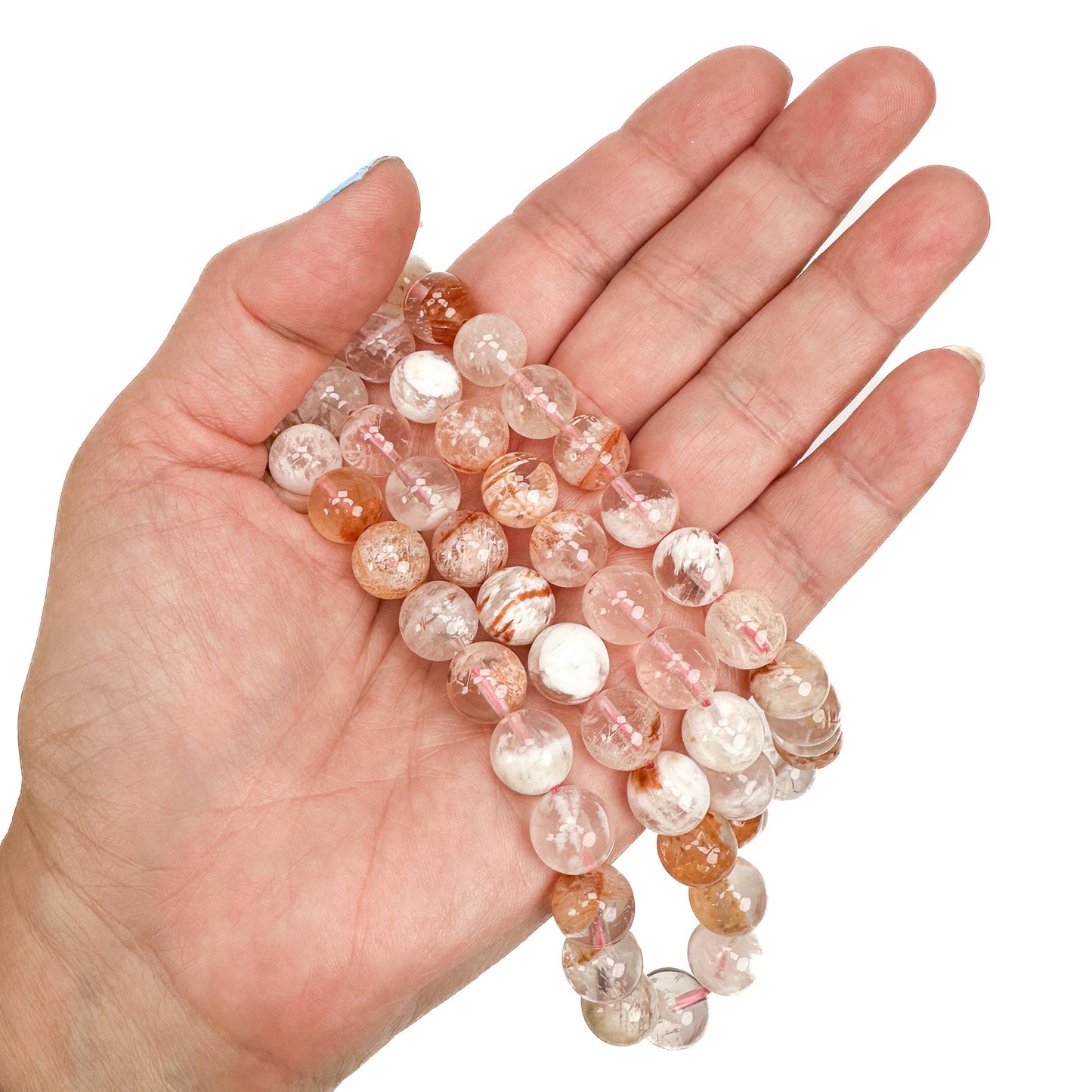 Red Lodalite 10mm Smooth Round Bead - 7.5" Strand (GEM2184)-The Bead Gallery Honolulu