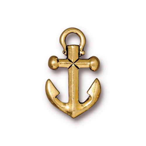 Small Ahoy Anchor Charm - Plated Pewter 2 pcs. (2 Colors Available)