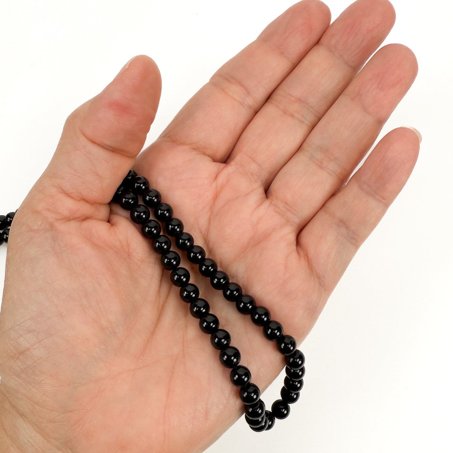 Tektite 6mm Smooth Round Bead - 8" Strand (GEM2181)-The Bead Gallery Honolulu