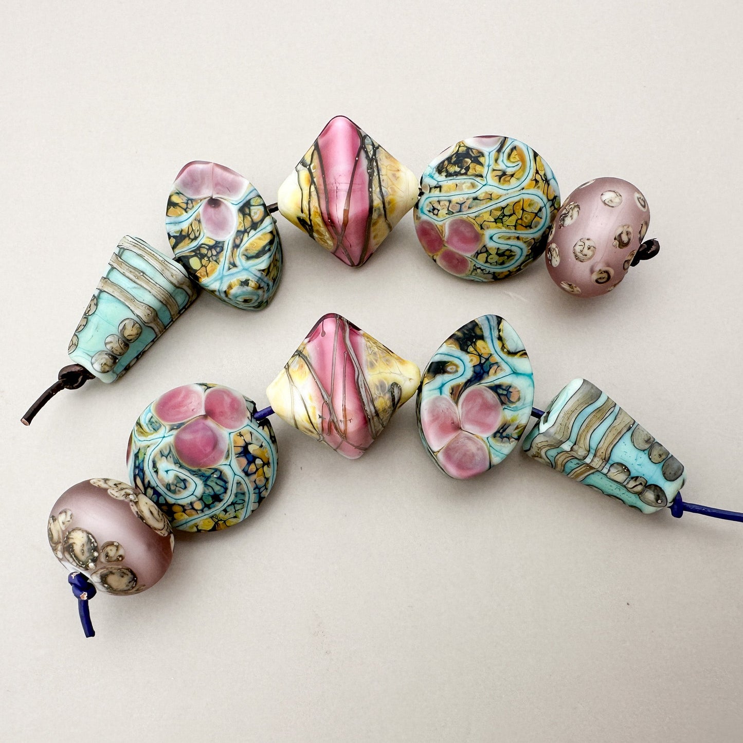 Tenessa Handmade Glass Bead Sets (Limited!!)! - 5 pcs. (LB281)-The Bead Gallery Honolulu