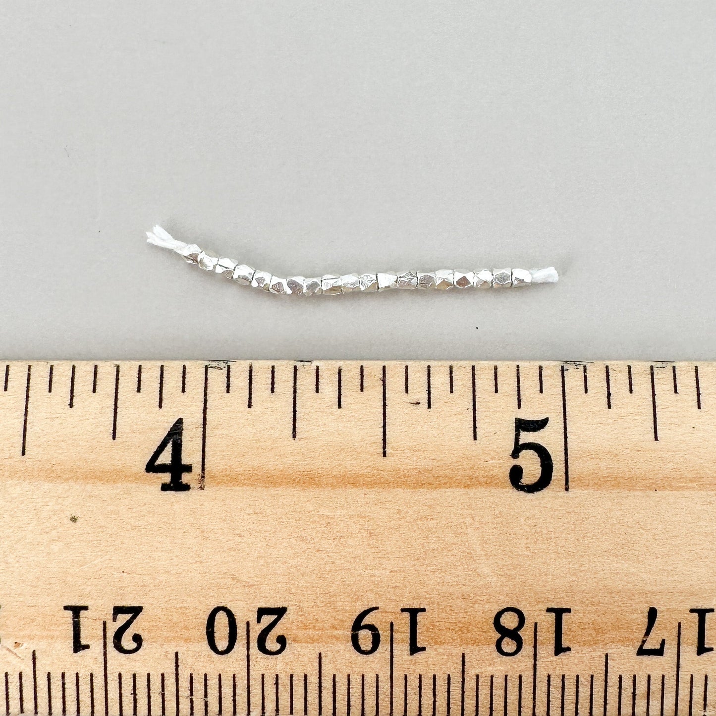 Thai Silver 1.5mm Faceted Cube Bead - 19 pcs. (M1886)-The Bead Gallery Honolulu