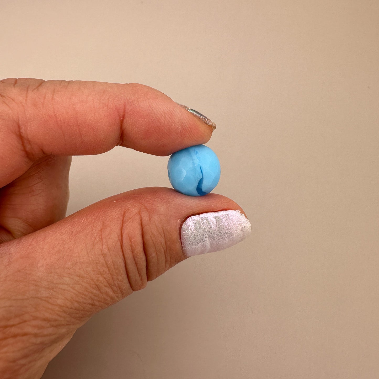 Vintage Czech 12mm Faceted Baby Blue Glass Bead - 1 pc. (Z799)-The Bead Gallery Honolulu