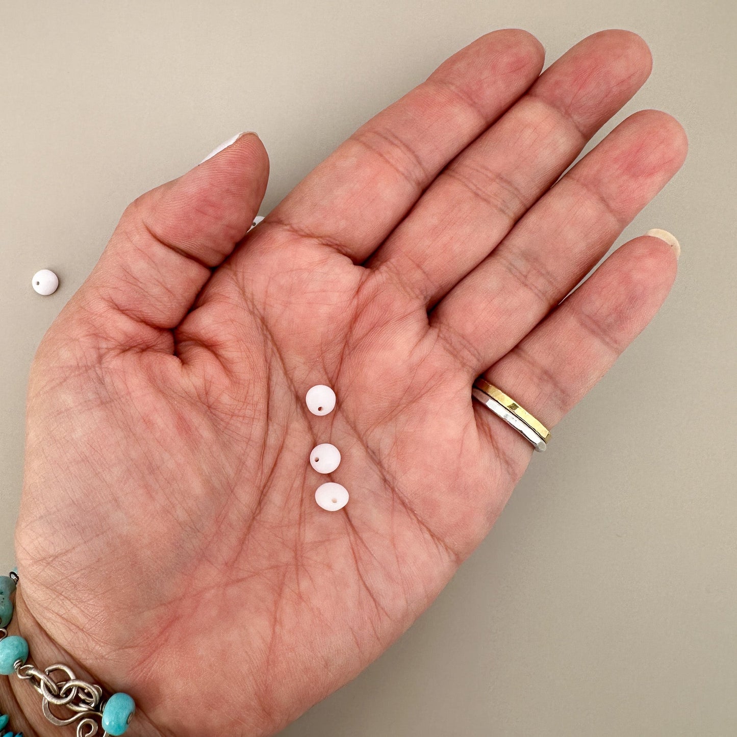 Vintage German 6x2mm Light Pink Lentil Glass Bead - 1 pc. (Z296)-The Bead Gallery Honolulu