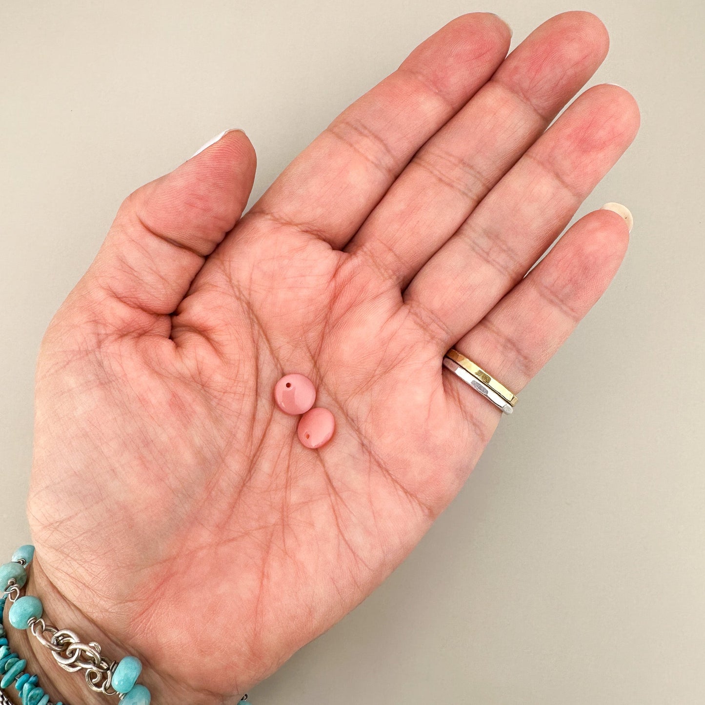 Vintage German 9mm Magenta Lentil Glass Bead - 1 pc. (Z232)-The Bead Gallery Honolulu